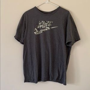 Gray Nike t shirt with camp logo